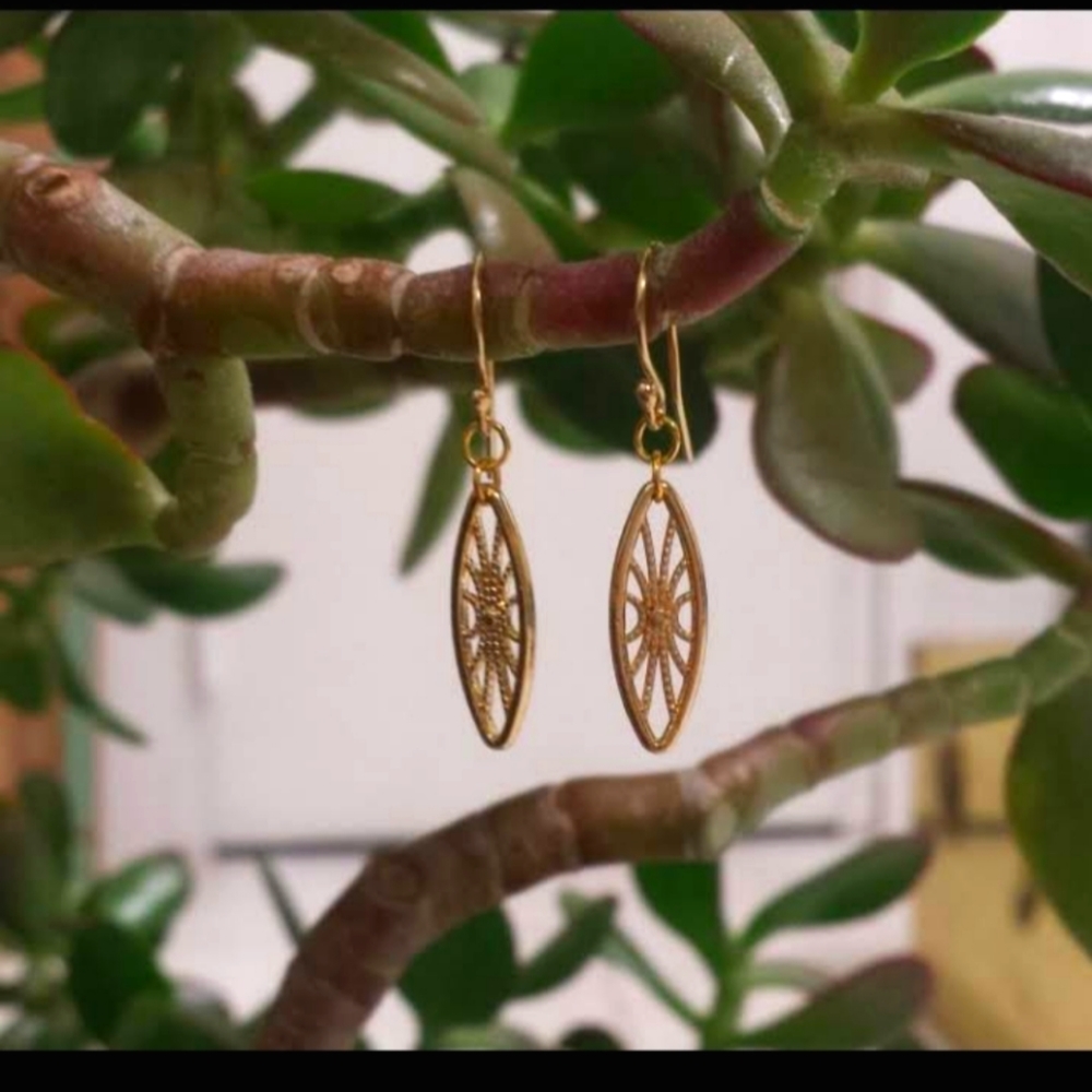 Gold Dipped Sunburst Earrings